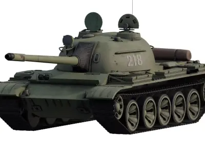T-55 with interior 3D model