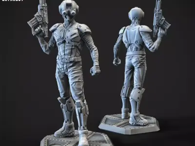  Overweight Gear Jaeger Pilot 100mm and 32mm 3D print model