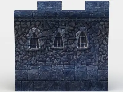 Masonry wall Low-poly 3D model