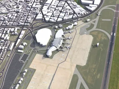 Valencia - Airport - VLC Low-poly 3D model