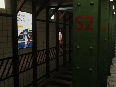 Subway Station Free low-poly 3D model