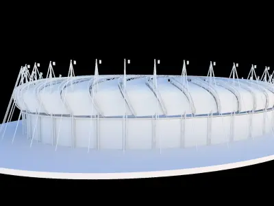 Port International Stadium -  Low-poly 3D model