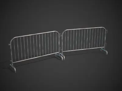 Road Steel Barricade Low-poly 3D model