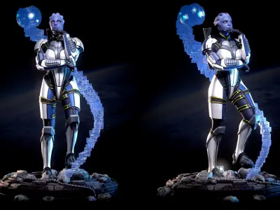 Mass Effect Fanart - Liara TSoni 3d print model Pose 2 3D print model