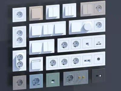 Sockets and switches  3D model