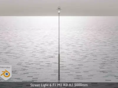 Street Light 6 F1 M1 K0 A1 5000mm Low-poly 3D model