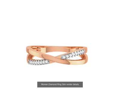 13 Cross Wire Mesh High Jewelry Diamond Ring 3dm renders details 3D Model Pack