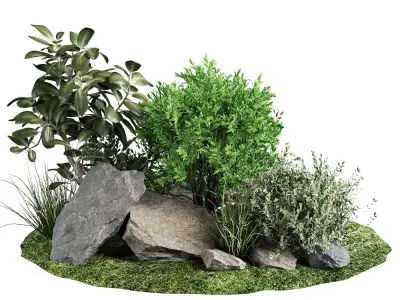 Stone and Bush Pack 23 3D model
