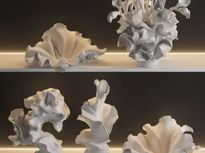 Gypseous decor - 5 models 3D model