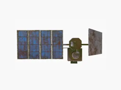 Satellite J11 Destroyed - SciFi Space Design Low-poly 3D model