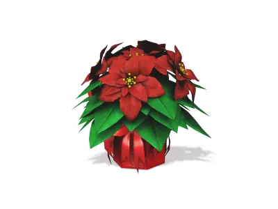 Poinsettia Gift Plant Low-poly 3D model