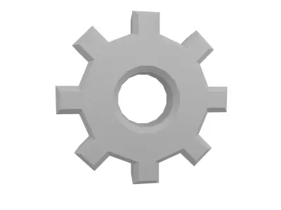 Gear Symbol v2 001 Low-poly 3D model