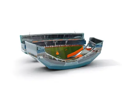 Baseball Stadium D Model Pack Low-poly 3D model