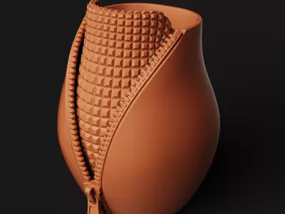 Unzipped Geometric Vase  Modern Architectural Planter 3D print model