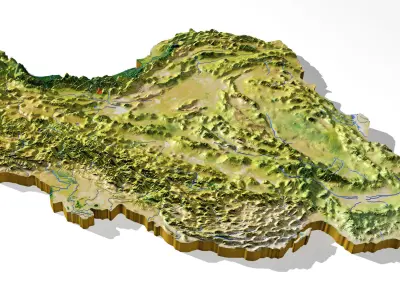 Iran High resolution 3D relief maps 3D model