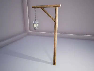 Medieval Street Light Low-poly 3D model