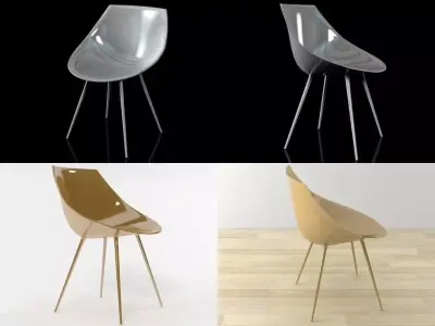 Lago four different chairs 3D model