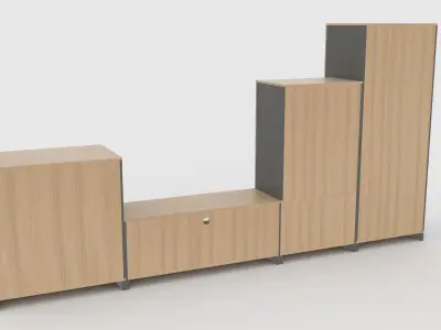 tv stand 62 Low-poly 3D model