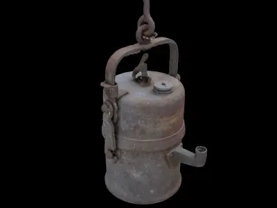 Antique miners lamp 3D model