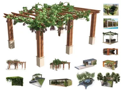 Realistic Pergola 3D Collection 3D Model Pack