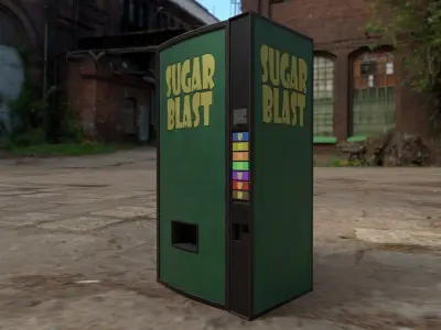 Soda vending machine pbr low poly Low-poly 3D model