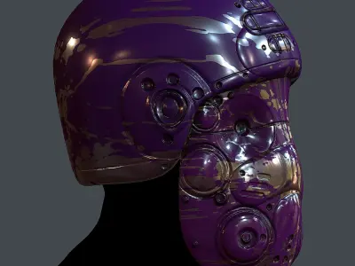 Gas mask helmet 3d model scifi Low-poly Low-poly 3D model 40