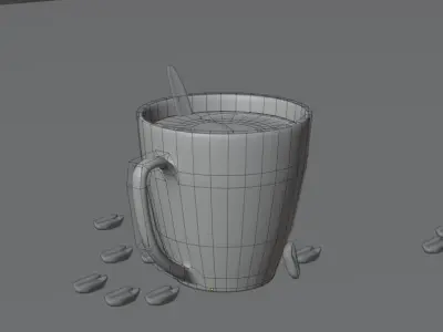 A cup of coffee  Low-poly 3D model