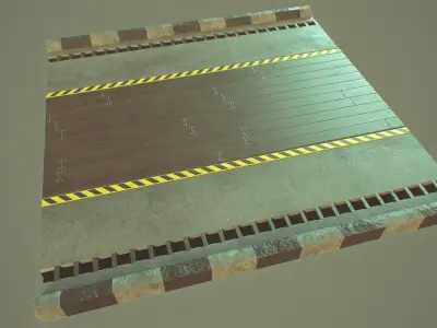 Modular Urban Concrete Barrier Vol 2 Low-poly 3D model