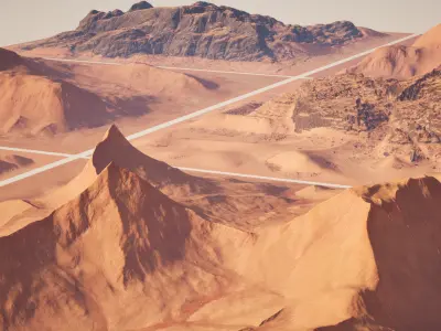 Wadi Rum dunes pack of 6 V1 Low-poly 3D model