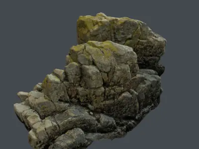 3d scanned rock cliff i 3D model