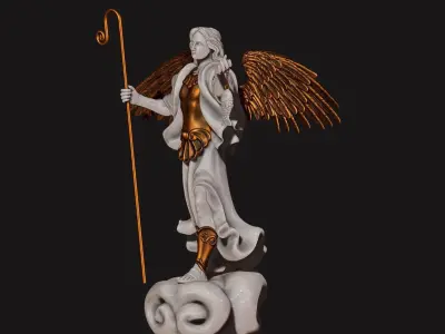 Raphael Archangel - Metal - Wood - CNC Rounting and 3D print model