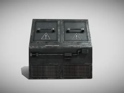 Sci-fi Panel Element Low-poly 3D model 2