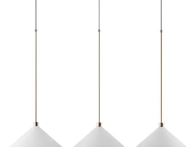 Shear Pendant Light XL Brass  White by Bert Frank 3D model