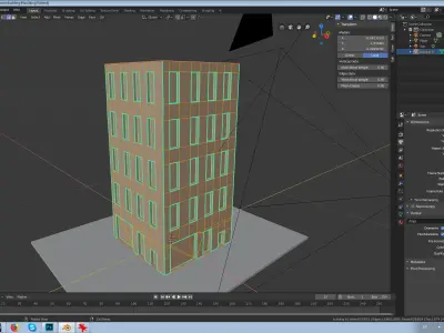 building 9 brick Low-poly 3D model