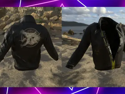 Bomber jacket cyberpunk Low-poly 3D model