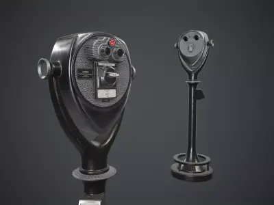 Coin-operated Telescope Binoculars PBR Game Ready Low-poly 3D model