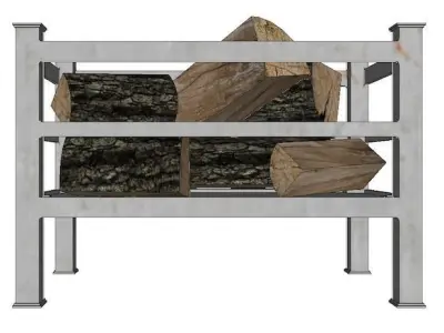 fire grate with logs  Low-poly 3D model