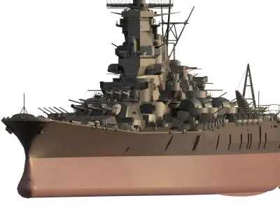 WW2 MPERIAL JAPANESE NAVY MUSHASHI BATTLESHIP 3D model