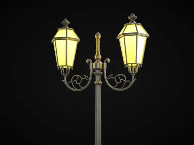 Street lamp Free low-poly 3D model 7