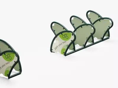 Modern Urban Bicycle Rack - Functional and Stylish Design 3D model