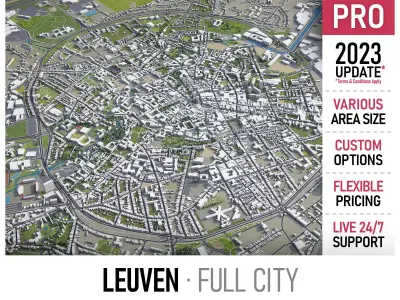 Leuven - 3D City Model Low-poly 3D model