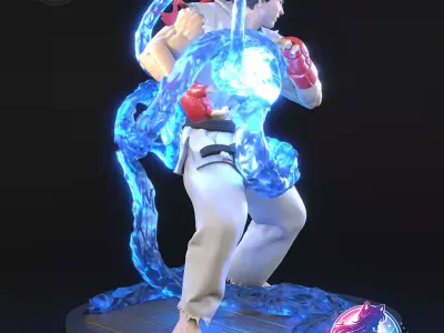 Ryu Street Fighter Statue Figurine stl printable 3D print model