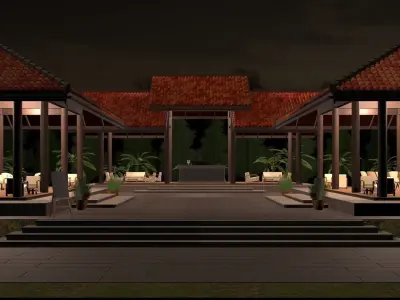 Tropical lobby 3D model