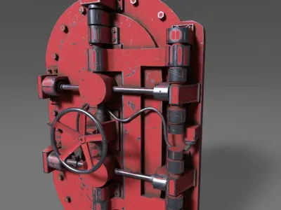 Painted industrial Door  3D model