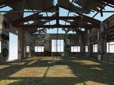 Old Warehouse 3 interior and exterior 3D model
