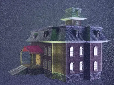 Addams  Family House Low-poly 3D model