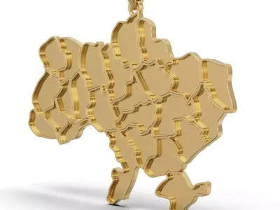 Pendant Ukraine 3D print model buy