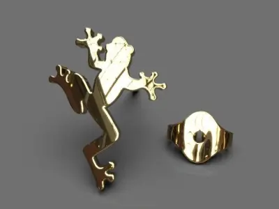 Light frog earrings 3D print model