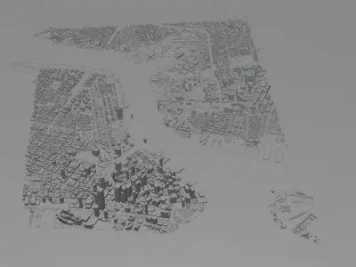 the city map Free low-poly 3D model