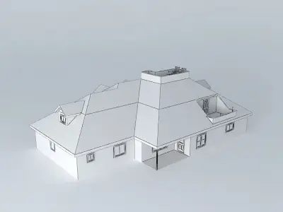 Hip Roof House Free 3D model